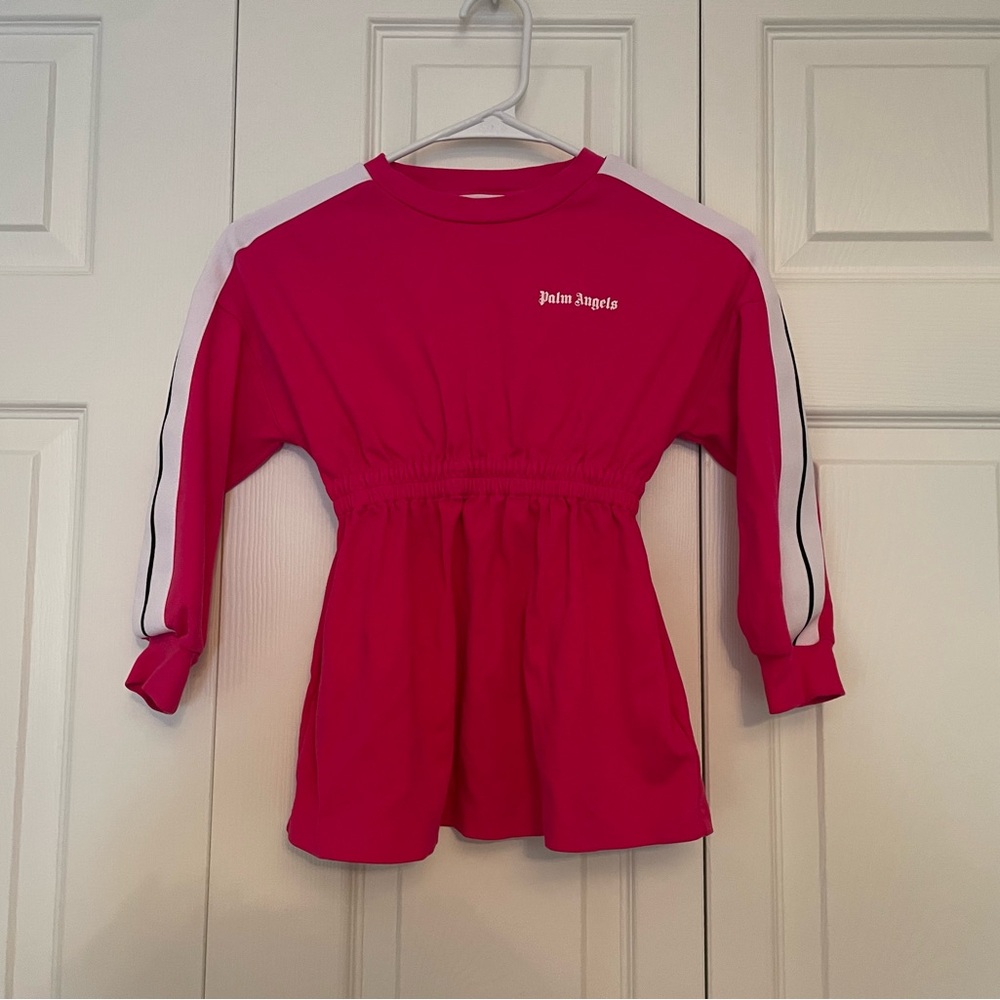 Palm Angels Kids Pink Long Sleeve Dress Tee